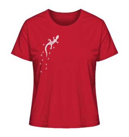 Gecko Eidechse Silhouette hell - Ladies Organic Shirt