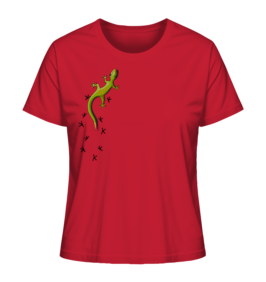 Kletternder Gecko mit Spuren - Ladies Organic Shirt
