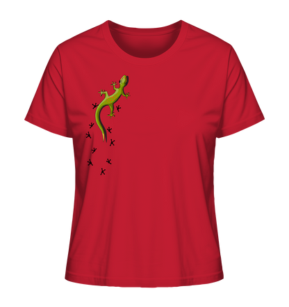 Kletternder Gecko mit Spuren - Ladies Organic Shirt
