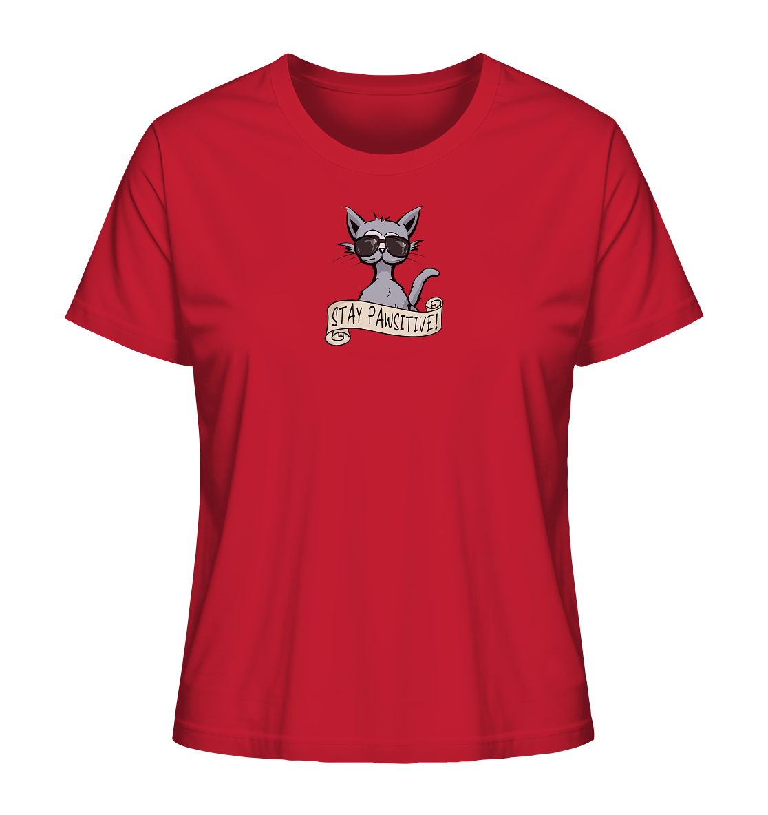 Stay Pawsitive Bleib lässig Hipster Katze - Ladies Organic Shirt
