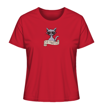 Stay Pawsitive Bleib lässig Hipster Katze - Ladies Organic Shirt