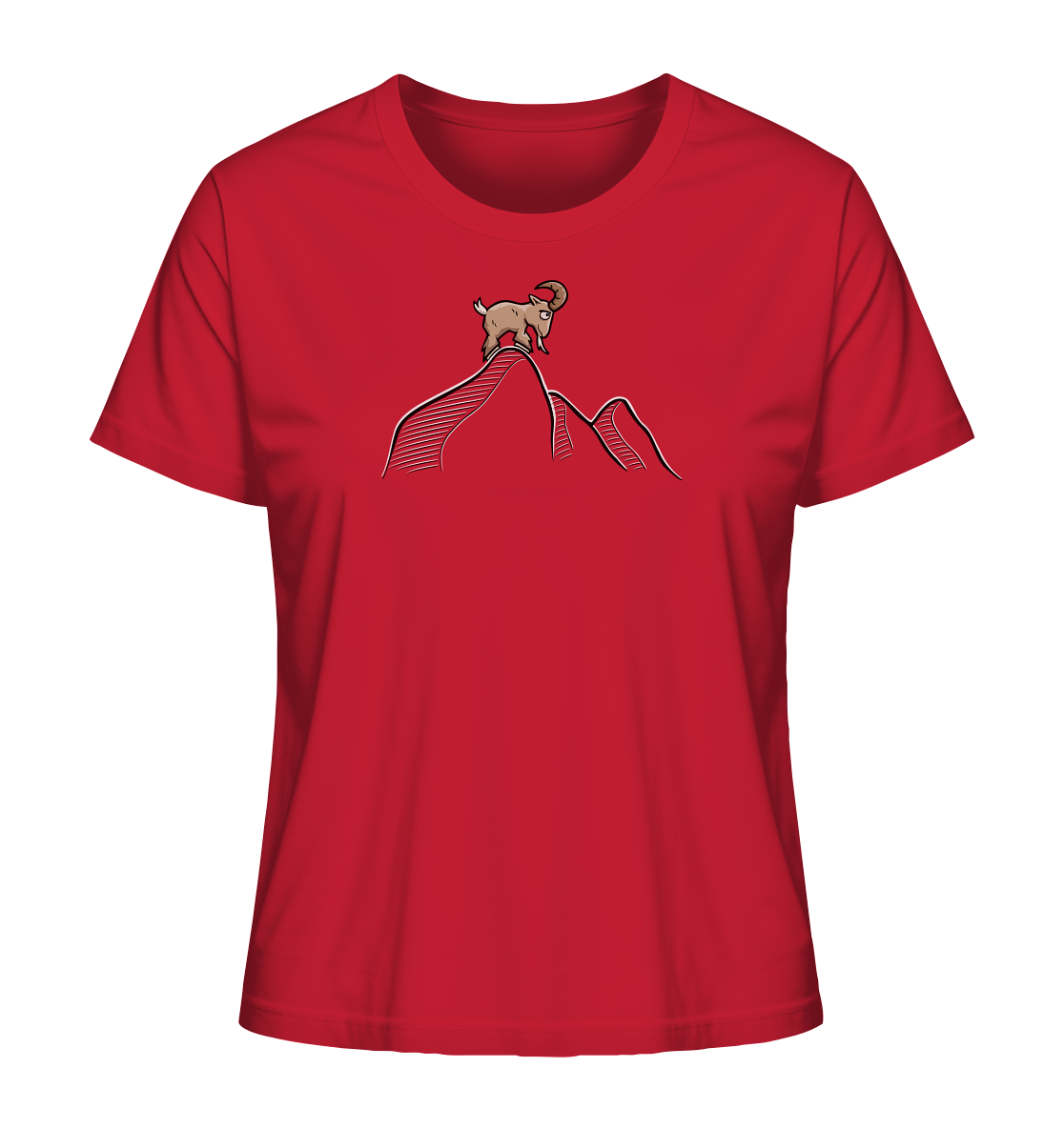 Ziegenbock in den Bergen - Ladies Organic Shirt