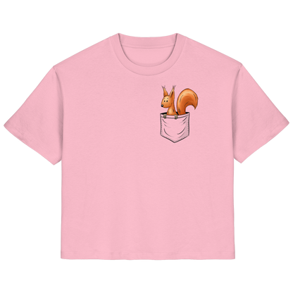 Lässiges Eichhörnchen In Tasche - Ladies Organic Shirt