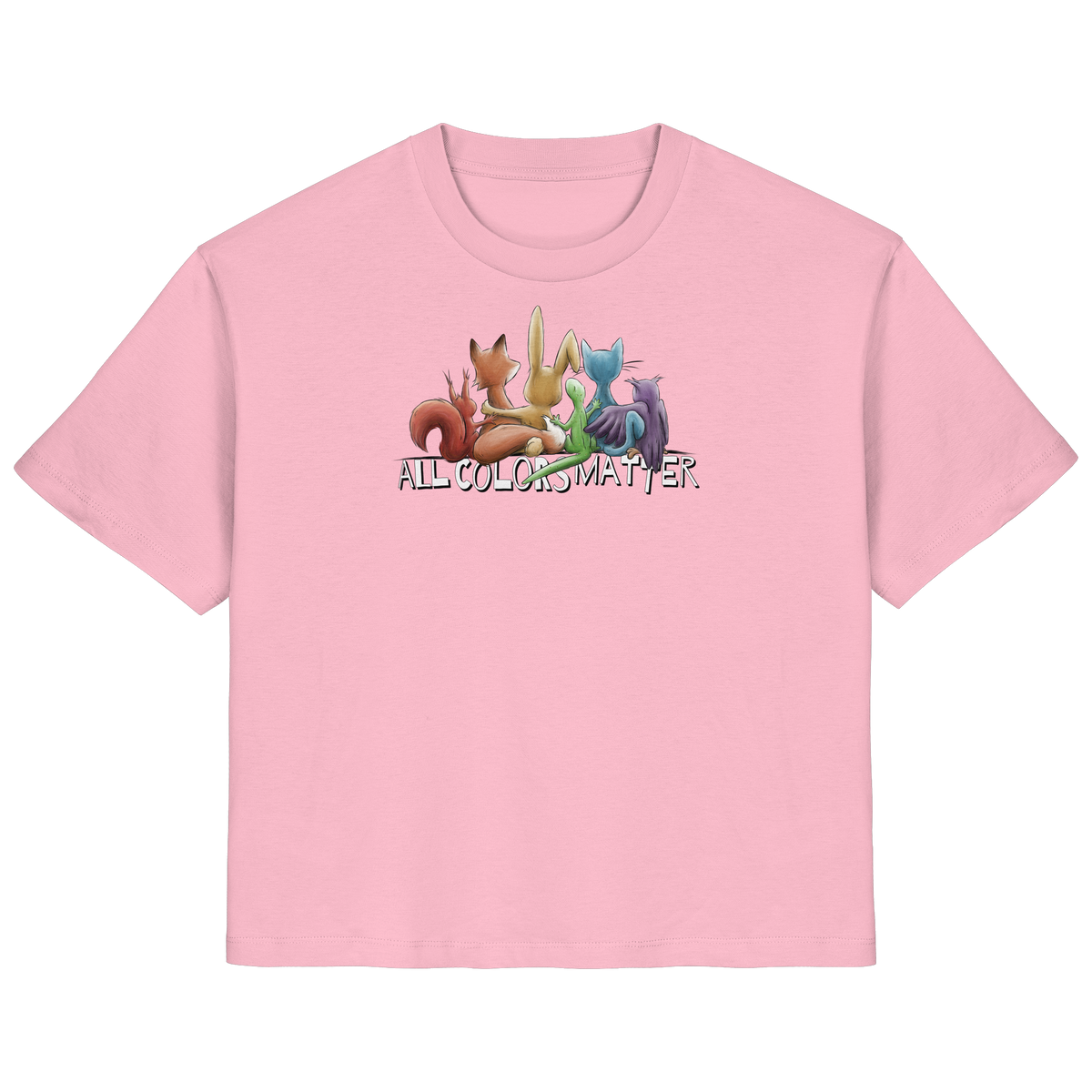 All Colors Matter! Regenbogen Tiere für Vielfalt - Ladies Organic Shirt