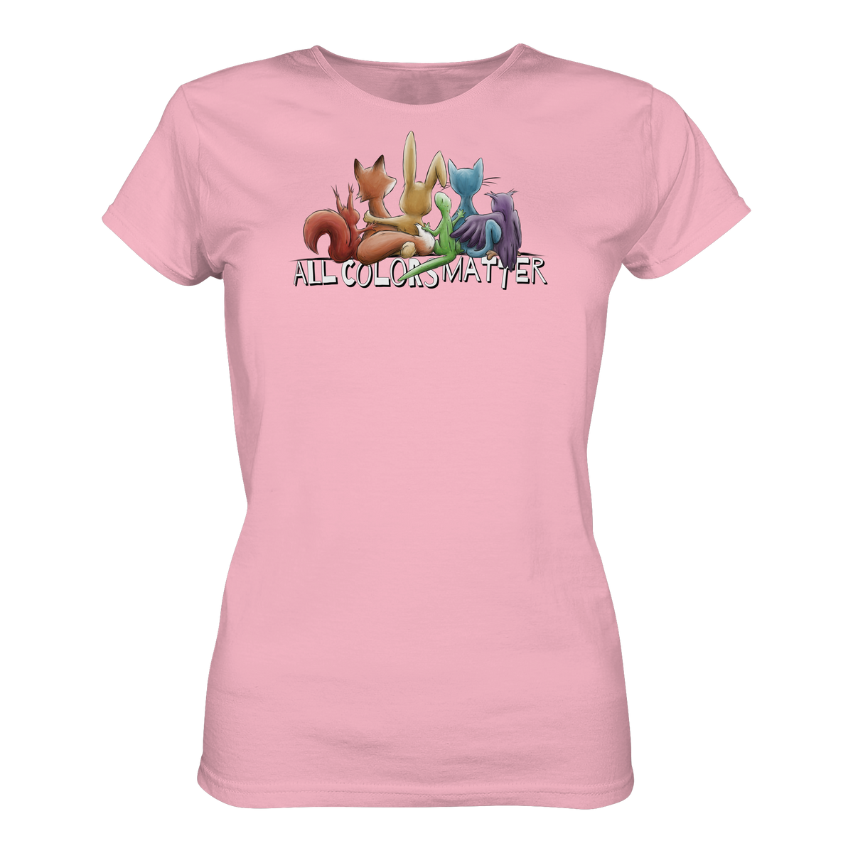 All Colors Matter! Regenbogen Tiere für Vielfalt - Ladies Organic Shirt