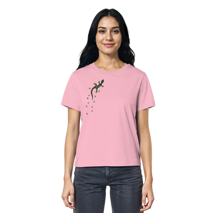 Gecko Eidechse Silhouette dunkel - Ladies Organic Shirt