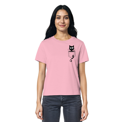 Schwarze Katze in der Tasche - Ladies Organic Shirt