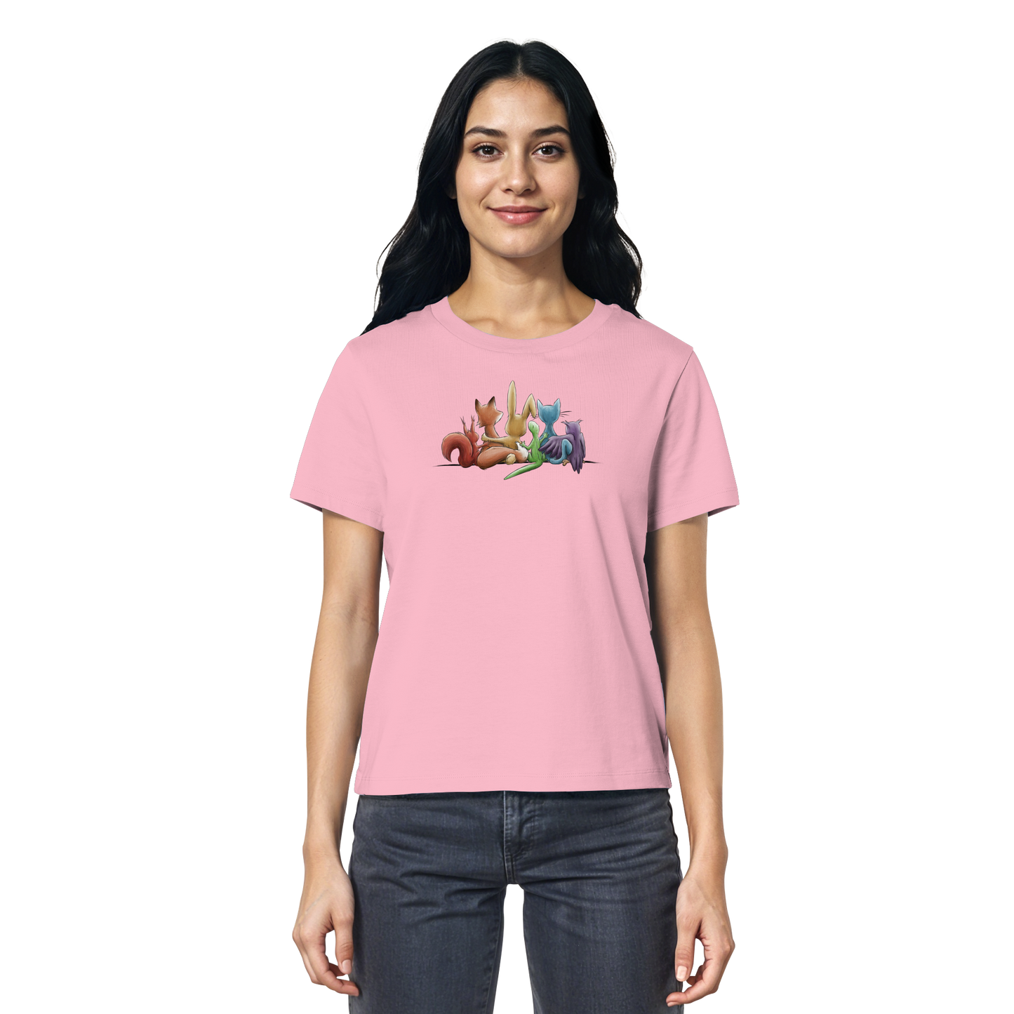 Regenbogen Tiere für Freundschaft, Toleranz und Vielfalt - Ladies Organic Shirt