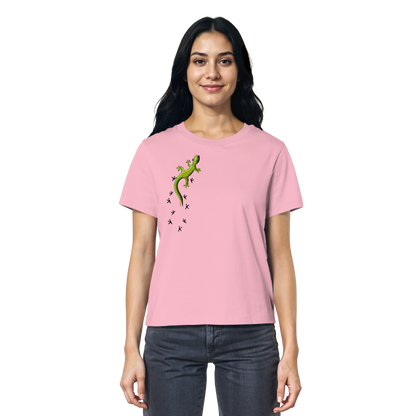 Kletternder Gecko mit Spuren - Ladies Organic Shirt