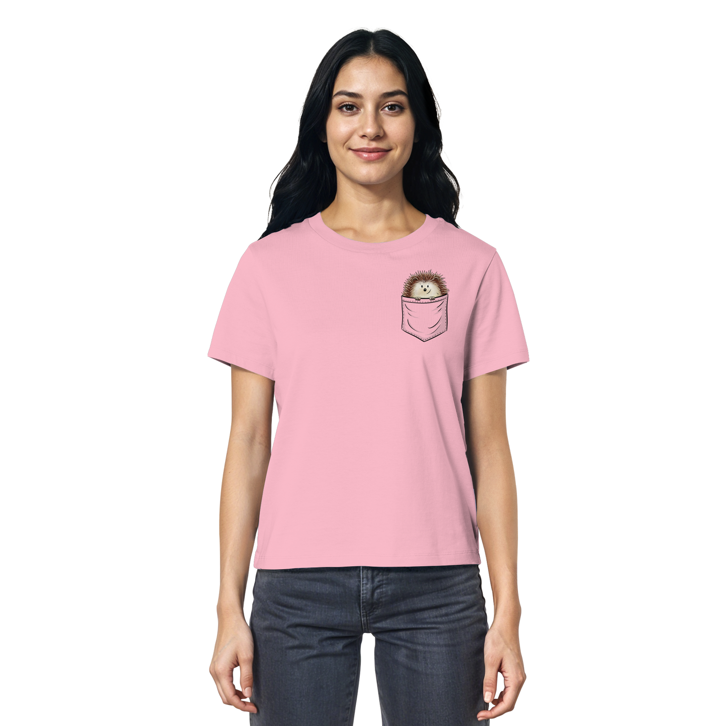 Lustiger Igel in Deiner Brust-Tasche - Ladies Organic Shirt