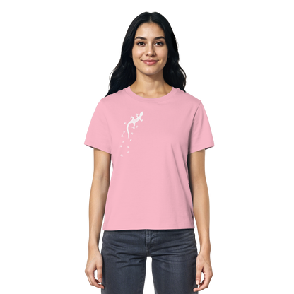 Gecko Eidechse Silhouette hell - Ladies Organic Shirt