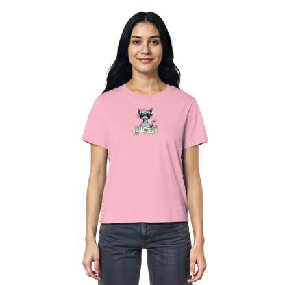 Stay Pawsitive Bleib lässig Hipster Katze - Ladies Organic Shirt