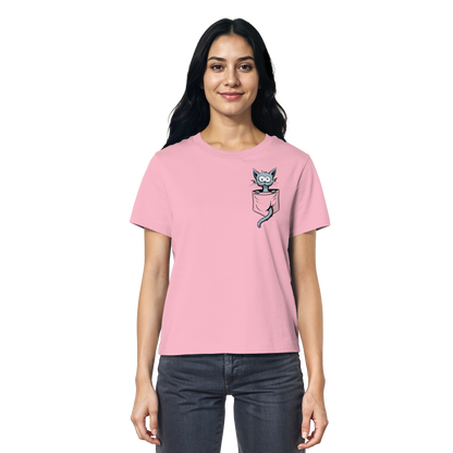 Verrückte Katze in Deiner Brust-Tasche - Ladies Organic Shirt