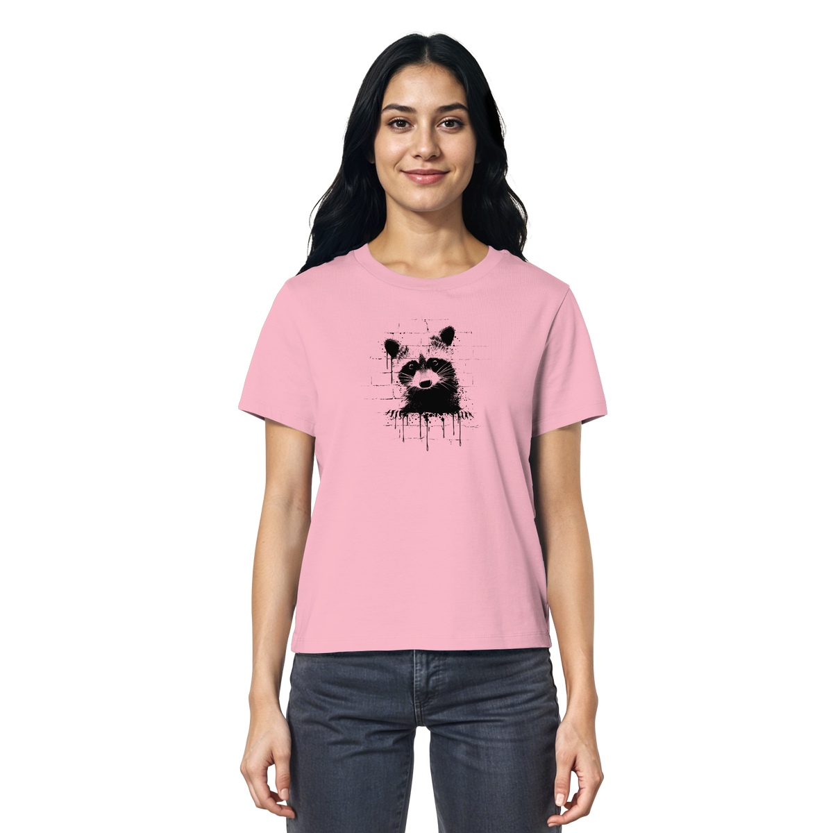Funky Street Art Waschbär - Ladies Organic Shirt