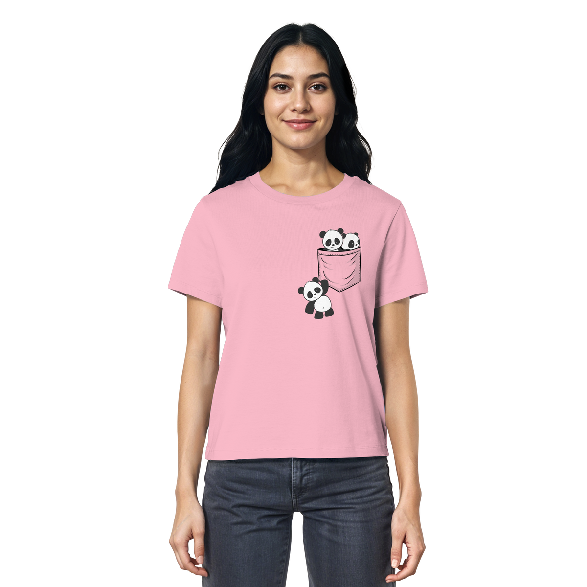 Kawaii Pandas in der Tasche - Ladies Organic Shirt