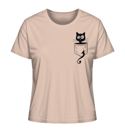 Schwarze Katze in der Tasche - Ladies Organic Shirt