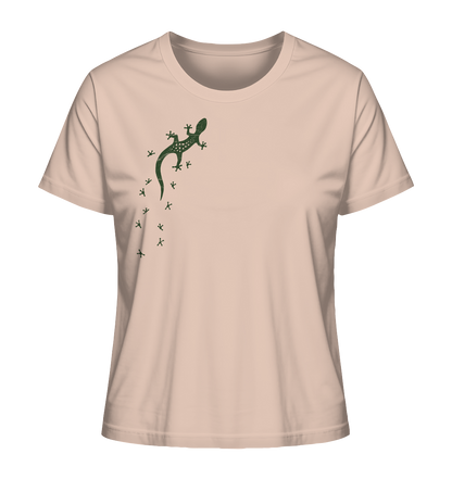 Gecko Eidechse Silhouette dunkel - Ladies Organic Shirt