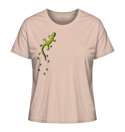 Kletternder Gecko mit Spuren - Ladies Organic Shirt