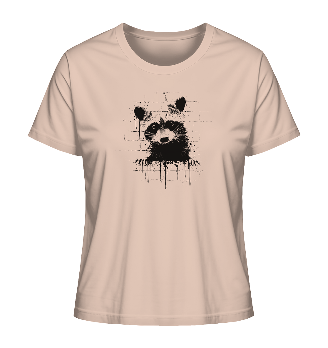 Funky Street Art Waschbär - Ladies Organic Shirt