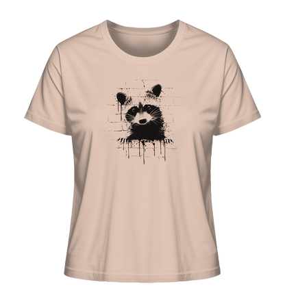 Funky Street Art Waschbär - Ladies Organic Shirt