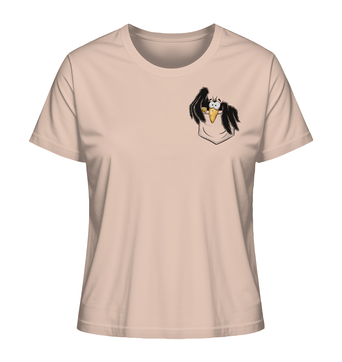 Kleiner Rabe | schwarze Krähe In Tasche - Ladies Organic Shirt