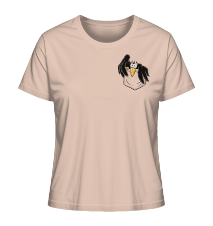 Kleiner Rabe | schwarze Krähe In Tasche - Ladies Organic Shirt