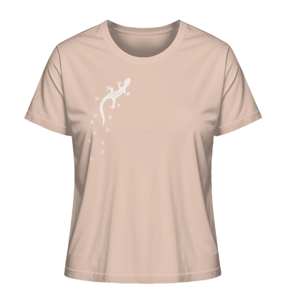 Gecko Eidechse Silhouette hell - Ladies Organic Shirt