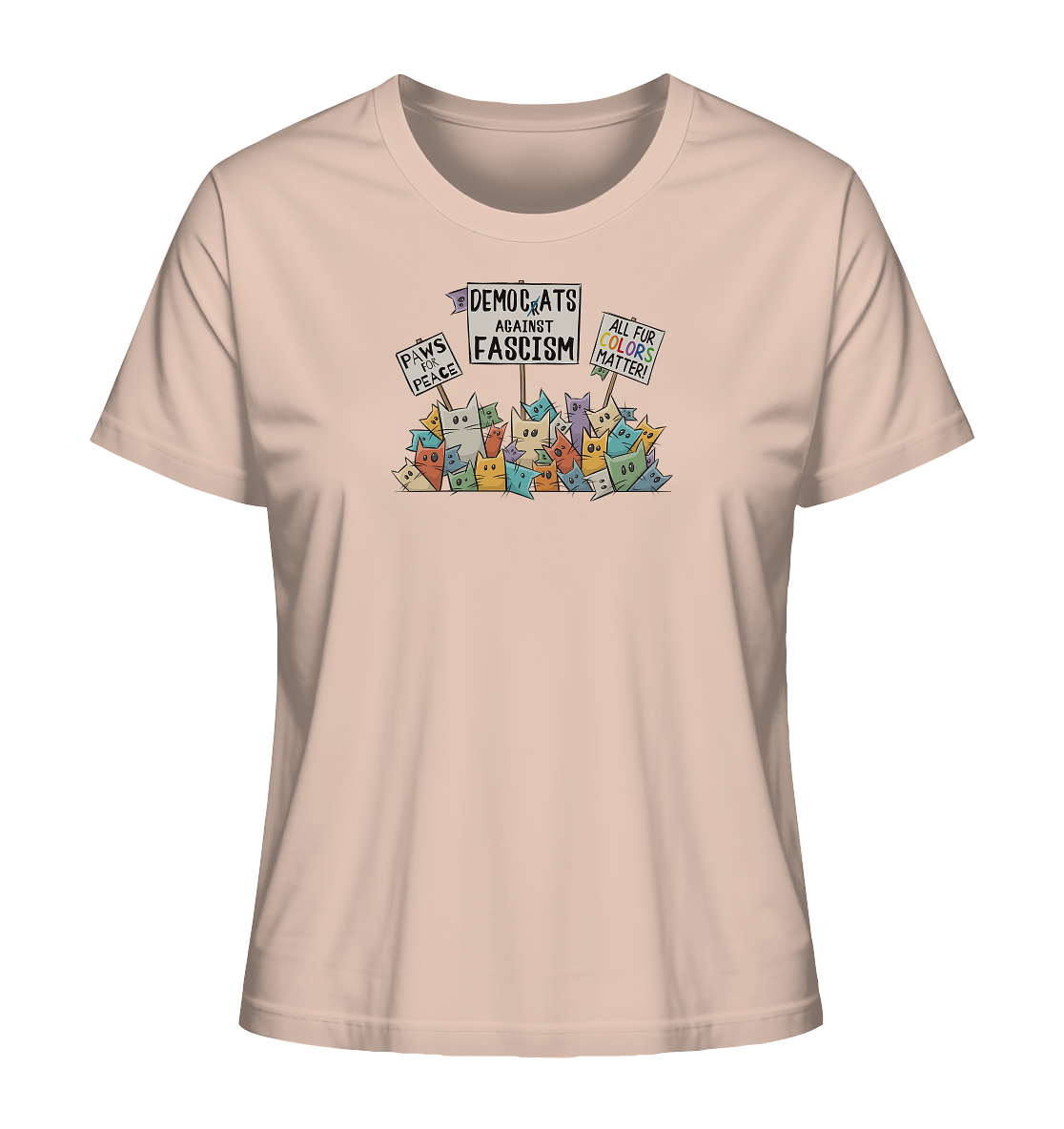 Demo-Katzen gegen Faschismus und für Vielfalt - Ladies Organic Shirt