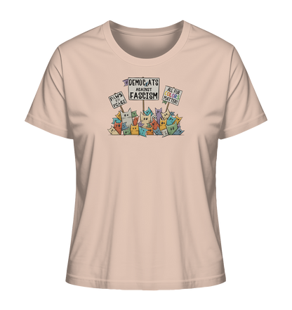 Demo-Katzen gegen Faschismus und für Vielfalt - Ladies Organic Shirt