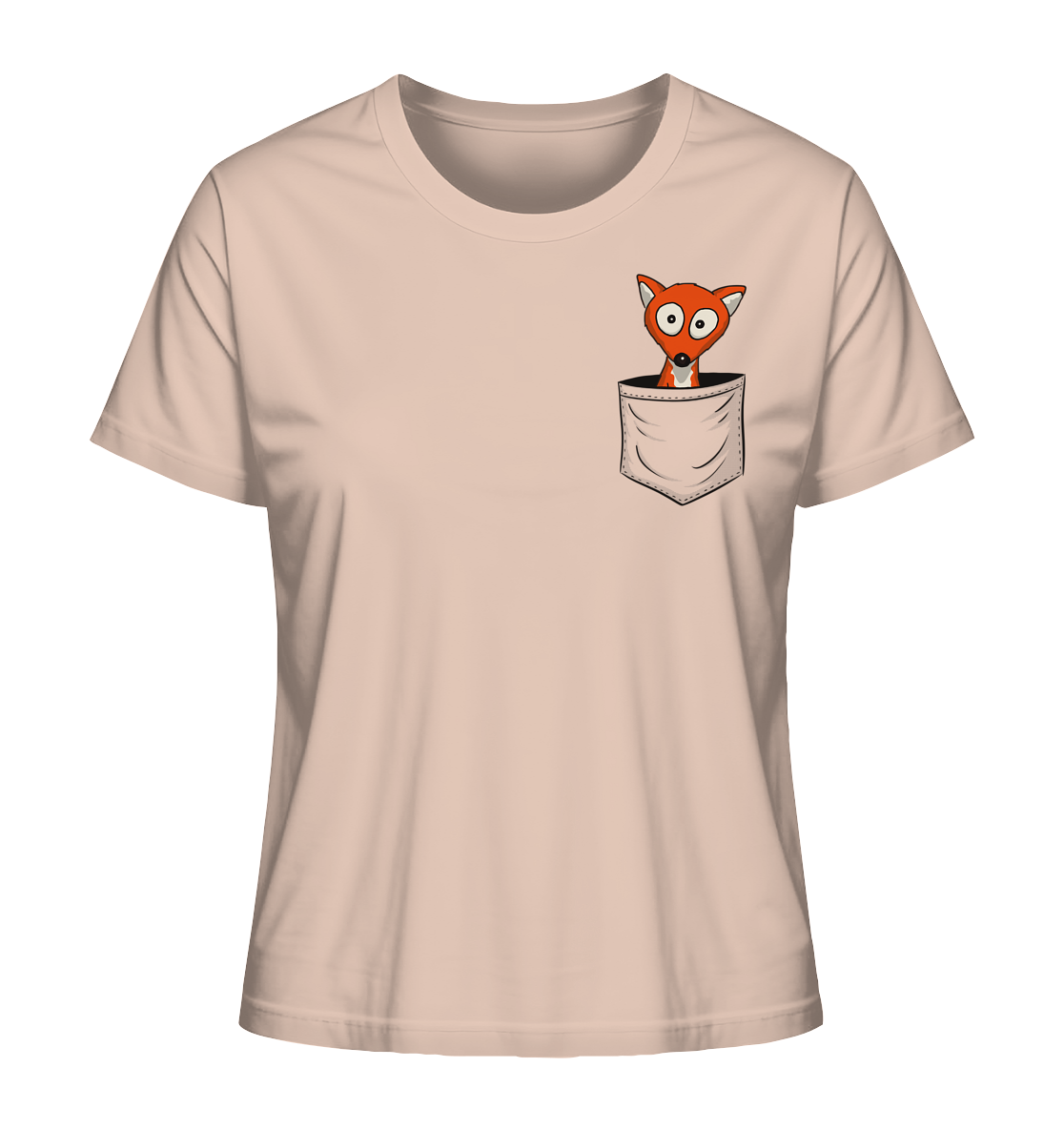 Fuchs in der Brusttasche | Taschen-Fuchs - Ladies Organic Shirt