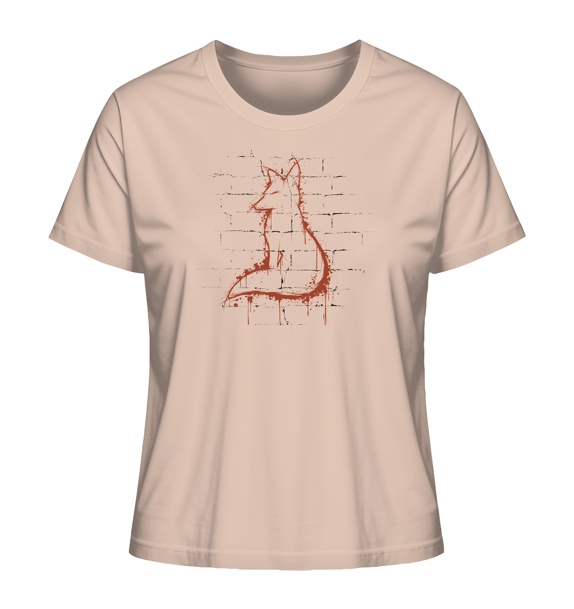 Street Art Fuchs Silhouette - Ladies Organic Shirt