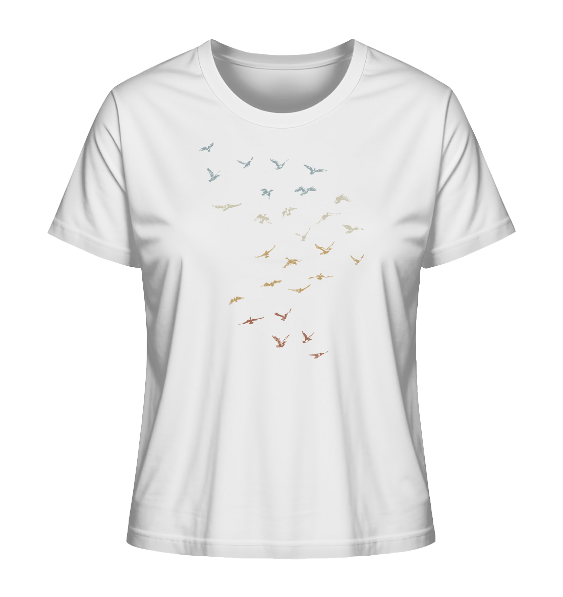 Retro Vogel Schwarm - Ladies Organic Shirt