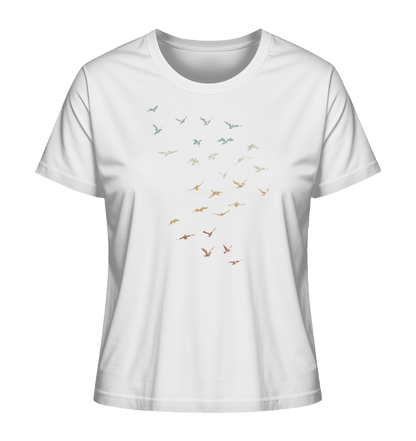 Retro Vogel Schwarm - Ladies Organic Shirt