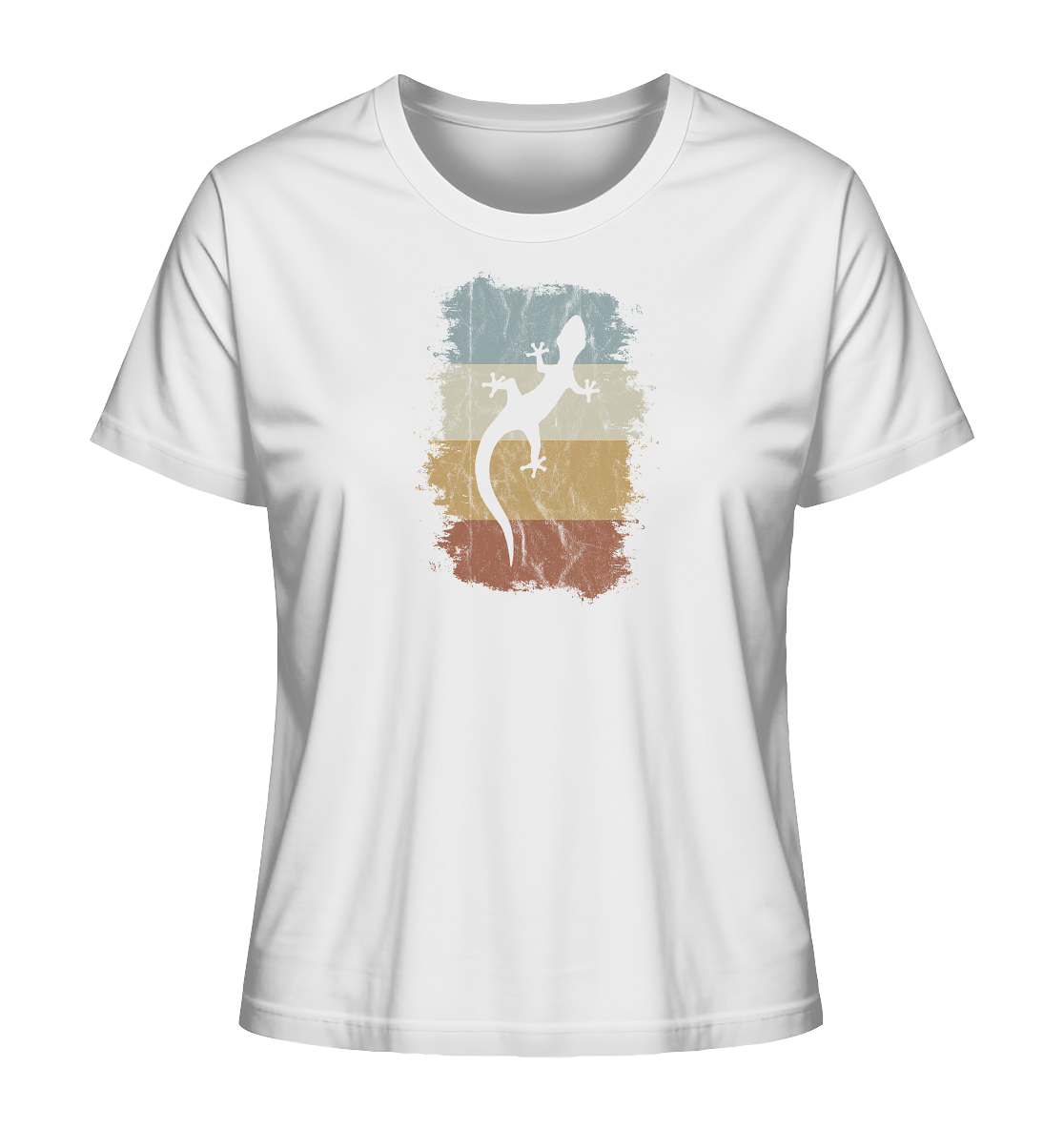 Retro Gecko Salamander Silhouette - Ladies Organic Shirt