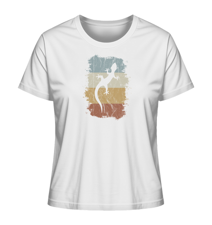 Retro Gecko Salamander Silhouette - Ladies Organic Shirt