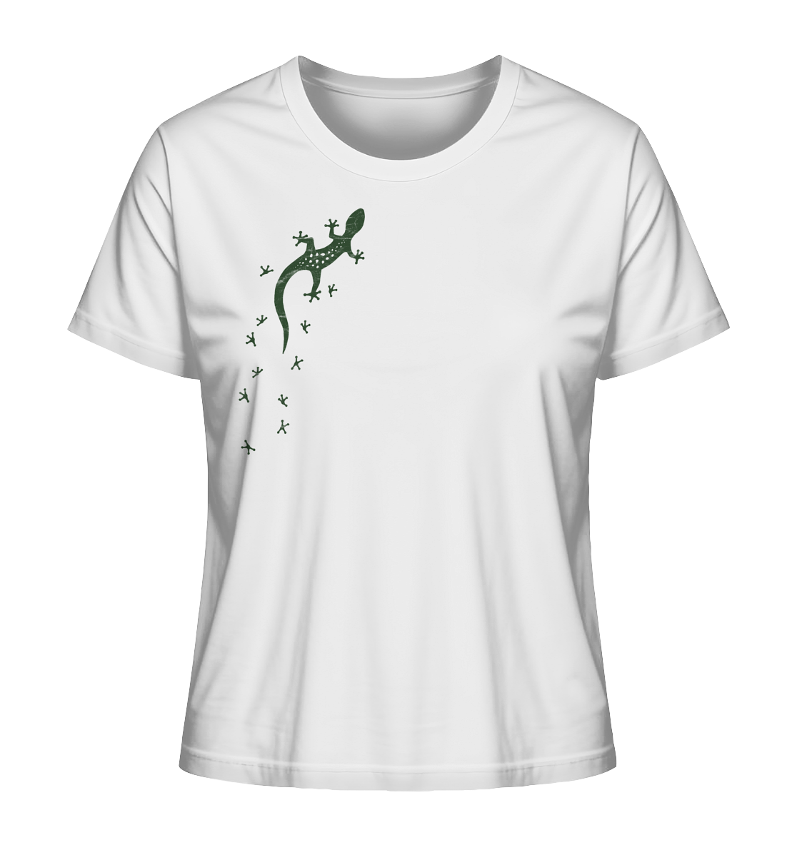 Gecko Eidechse Silhouette dunkel - Ladies Organic Shirt