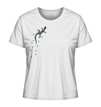 Gecko Eidechse Silhouette dunkel - Ladies Organic Shirt