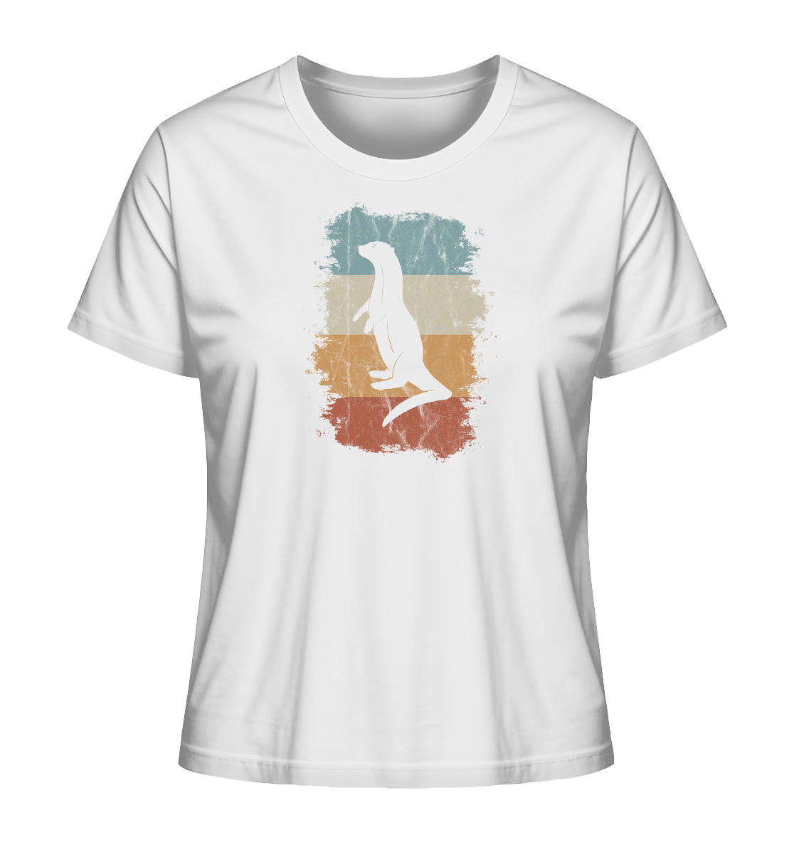 Retro Otter Fischotter Silhouette - Ladies Organic Shirt