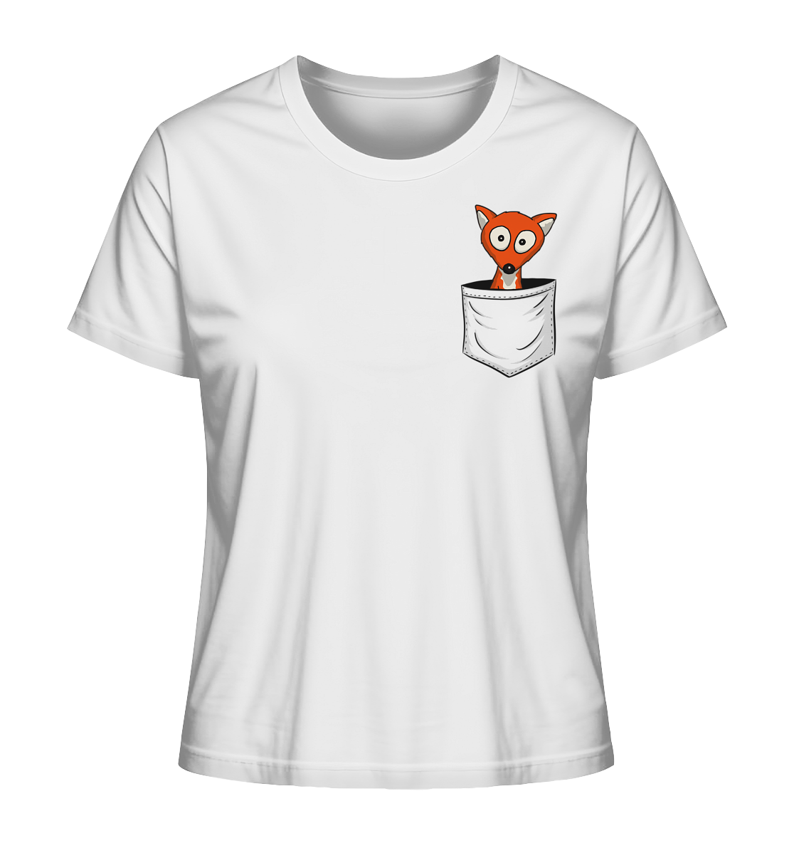 Fuchs in der Brusttasche | Taschen-Fuchs - Ladies Organic Shirt
