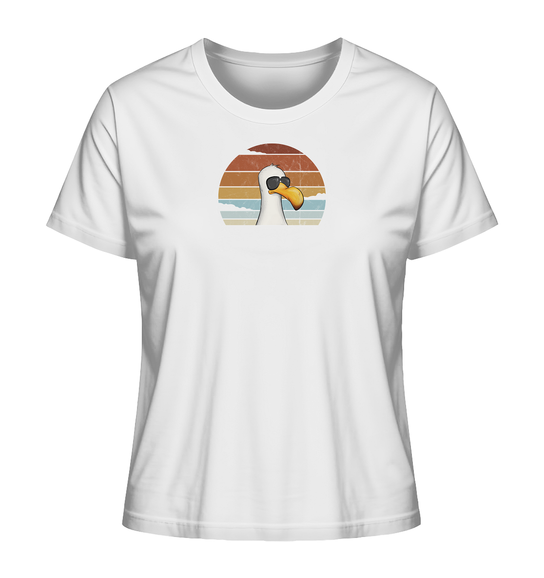 Cool lässige Retro Möwe - Ladies Organic Shirt