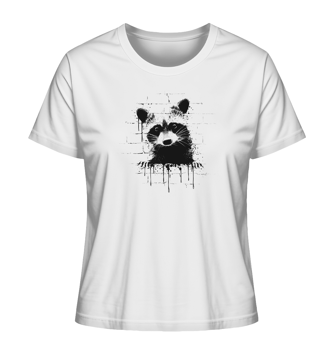 Funky Street Art Waschbär - Ladies Organic Shirt