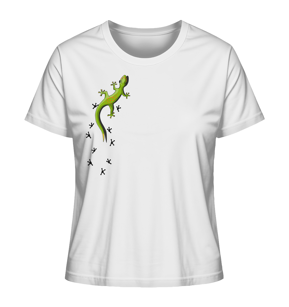 Kletternder Gecko mit Spuren - Ladies Organic Shirt