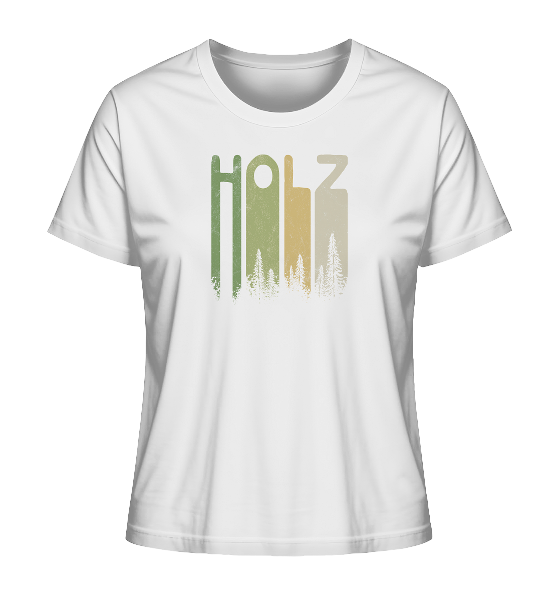 Holz Retro Wald Schriftzug - Ladies Organic Shirt
