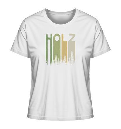 Holz Retro Wald Schriftzug - Ladies Organic Shirt