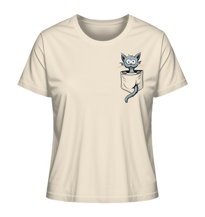 Verrückte Katze in Deiner Brust-Tasche - Ladies Organic Shirt