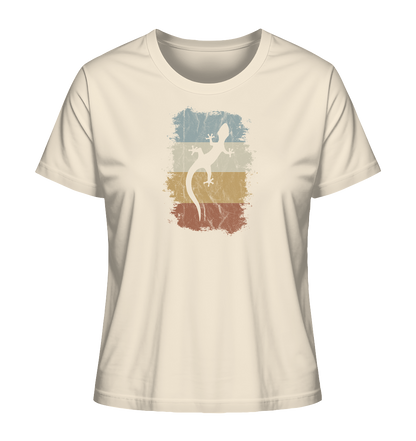 Retro Gecko Salamander Silhouette - Ladies Organic Shirt