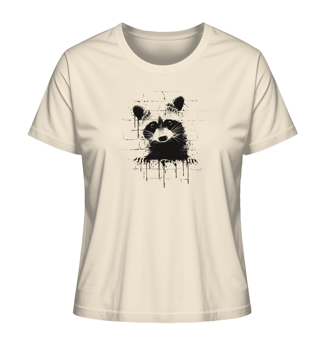 Funky Street Art Waschbär - Ladies Organic Shirt