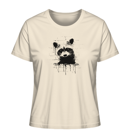 Funky Street Art Waschbär - Ladies Organic Shirt