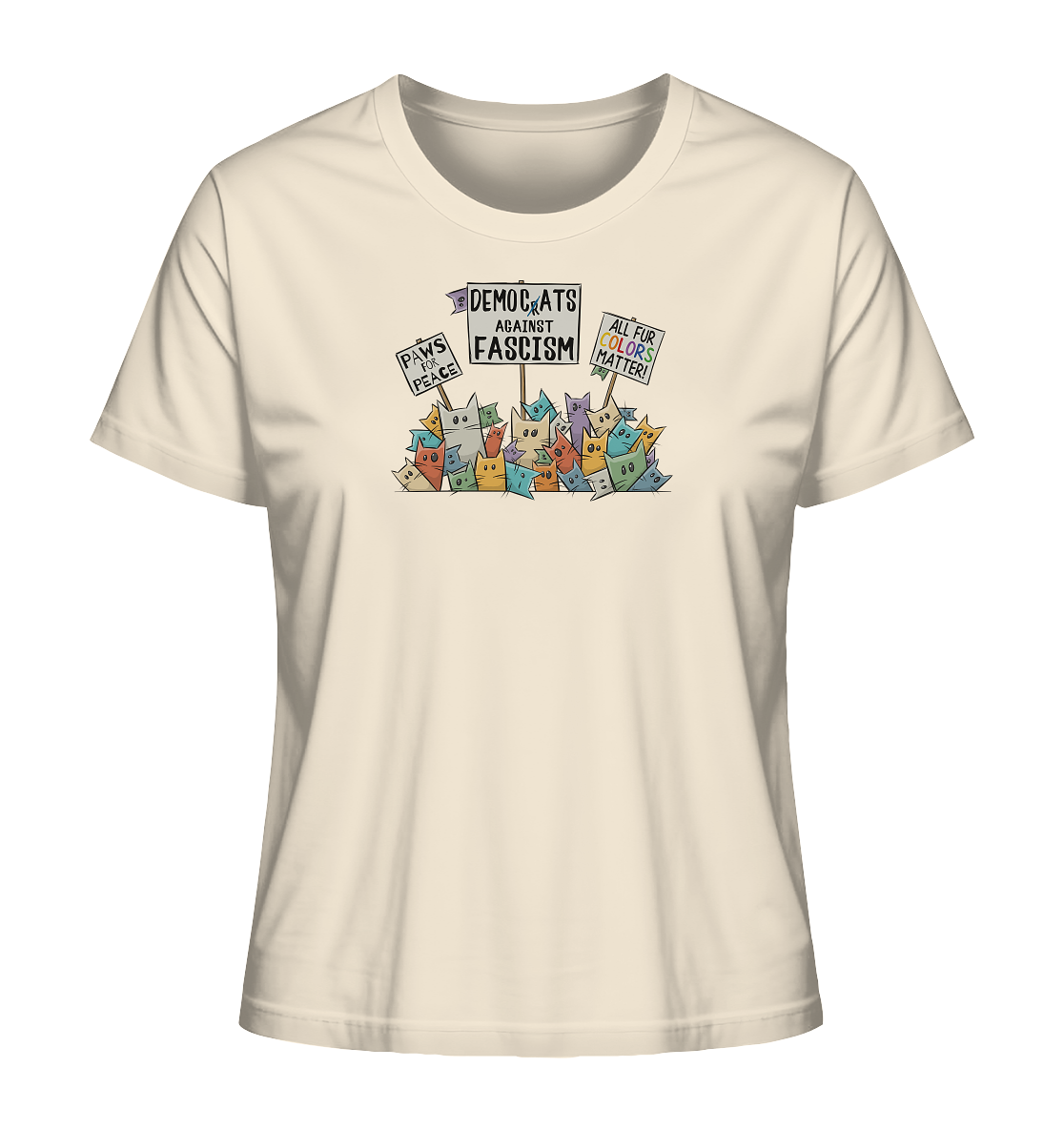 Demo-Katzen gegen Faschismus und für Vielfalt - Ladies Organic Shirt
