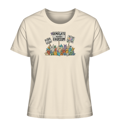 Demo-Katzen gegen Faschismus und für Vielfalt - Ladies Organic Shirt